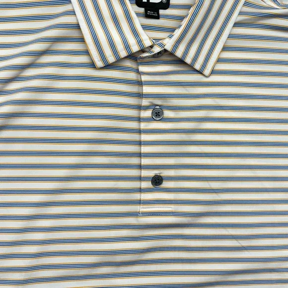 FootJoy Shirt Mens 2XL White Striped Performance Golf Polo Short Sleeve - Picture 4 of 16